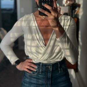 White Long Sleeve Bodysuit